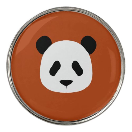 Minimalist Panda Pattern_ Crimson Red Golf Ball Marker