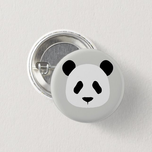 Minimalist Panda Pattern - Light Gray Button (Front & Back)