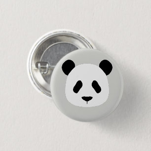Minimalist Panda Pattern - Light Gray Button
