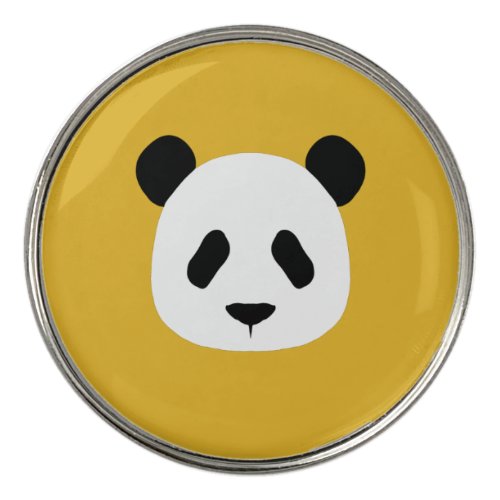 Minimalist Panda Pattern_ Mustard Yellow Golf Ball Marker