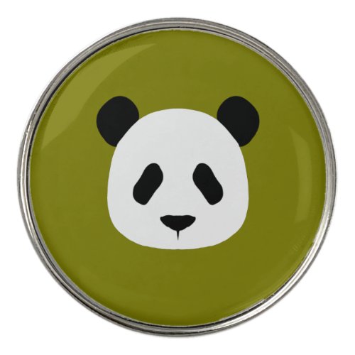 Minimalist Panda Pattern_ Olive Green Golf Ball Marker