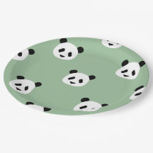 Minimalist Panda Pattern - Sage Green