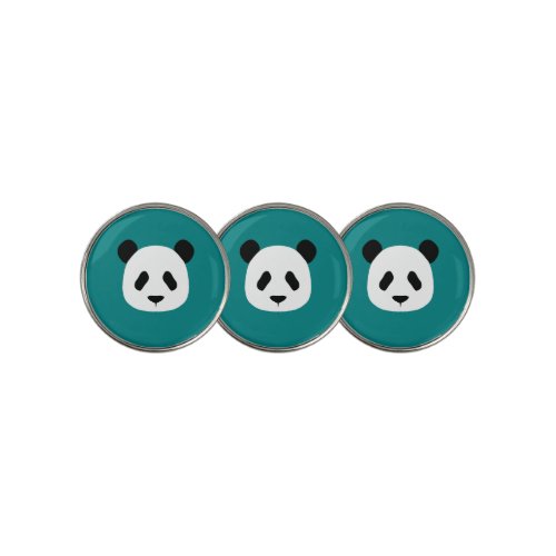 Minimalist Panda Pattern_ Teal Golf Ball Marker