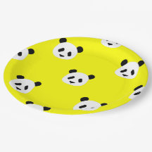 Minimalist Panda Pattern - Yellow