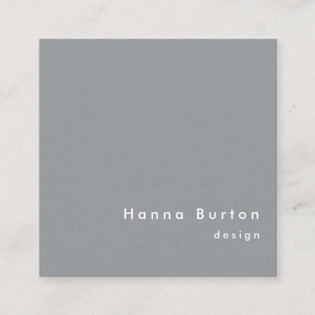Minimalist Pantone Ultimate Gray Square Business Card (Front)