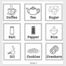 Minimalist Pantry Food Storage Label Stickers