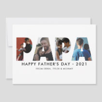 Minimalist PAPA Photo Collage Happy Father's Day Card