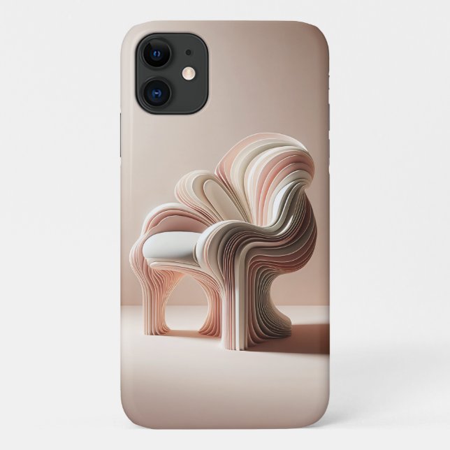 Minimalist Parametric Sculpture Chair - Modern Aes Case-Mate iPhone Case (Back)