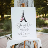 Minimalist Paris eiffel tower bridal welcome