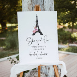 Minimalist Paris eiffel tower bridal welcome Foam Board