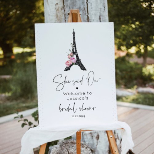 Minimalist Paris eiffel tower bridal welcome Foam Board