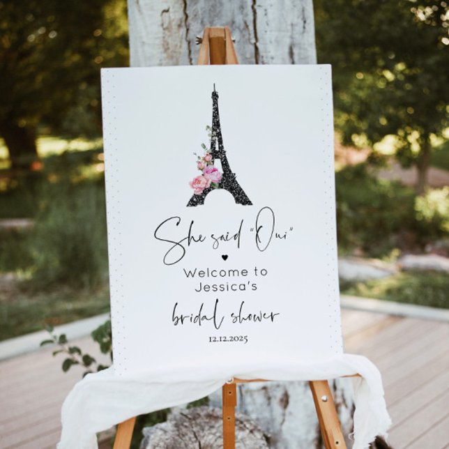 Minimalist Paris eiffel tower bridal welcome Foam Board (Creator Uploaded)
