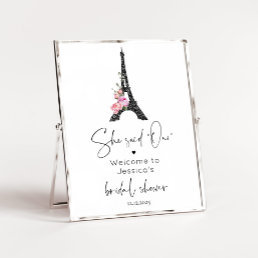 Minimalist Paris eiffel tower bridal welcome Poster