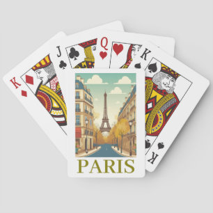 Minimalist Paris France Eiffel Tower Parisian Poker Cards