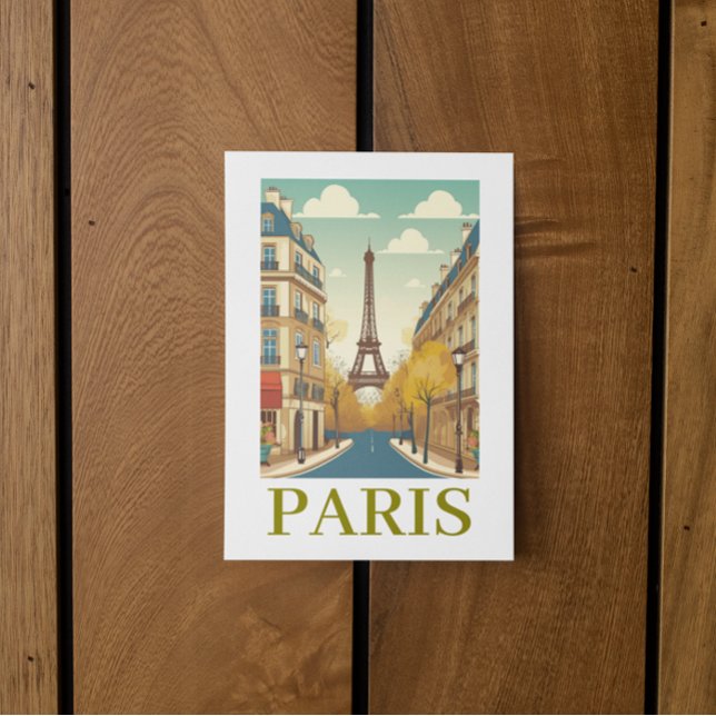 Minimalist Paris France Eiffel Tower Parisian  Postcard (Creator Uploaded)