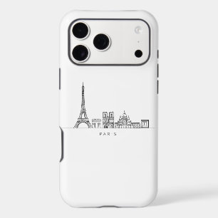 Minimalist Paris Skyline Line Art iPhone 17 Pro Max Case
