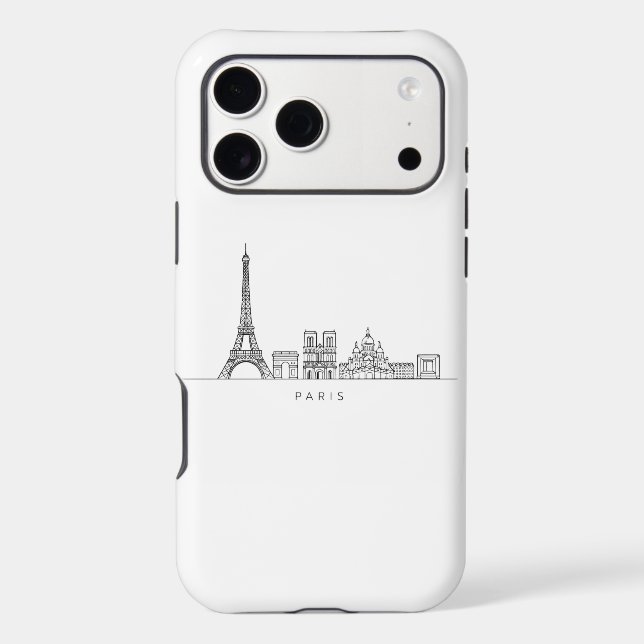 Minimalist Paris Skyline Line Art Case-Mate iPhone Case (Back)