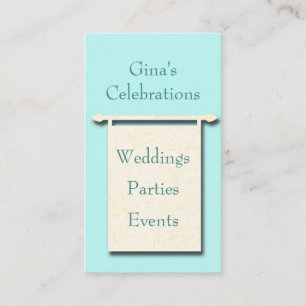 Minimalist Party Planning Business Card
