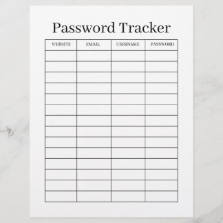 Minimalist Password Tracker  Flyer