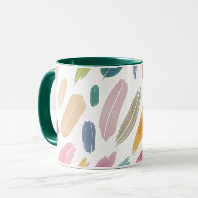 Minimalist Pastel Abstract Brush Strokes Mug (Front Left)
