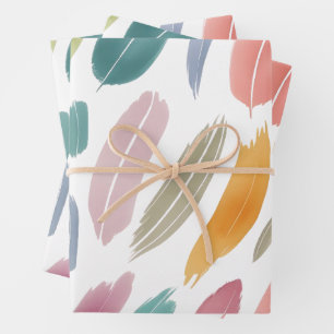 Minimalist Pastel Abstract Brush Strokes Wrapping Paper Sheets