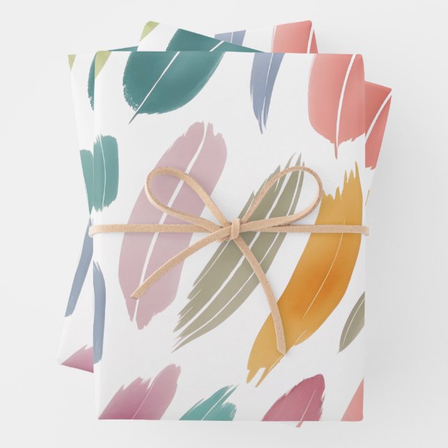 Minimalist Pastel Abstract Brush Strokes Wrapping Paper Sheets (In situ)