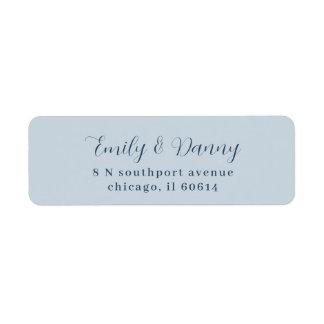 Minimalist Pastel Blue Elegant Wedding Address Label