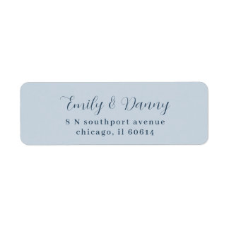 Minimalist Pastel Blue Elegant Wedding Address Label