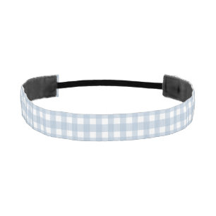 Minimalist Pastel Blue Gingham Plaid Pattern Athletic Headband