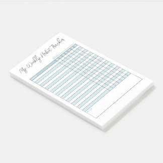 Minimalist Pastel Blue Weekly Habit Tracker Post-it Notes