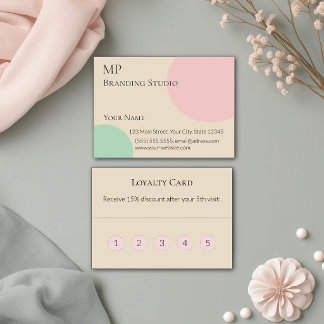 Minimalist Pastel Branding Design Loyalty Card