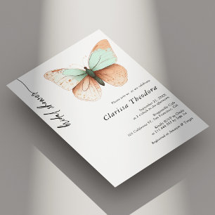 Minimalist Pastel Butterfly Bridal Shower Invite