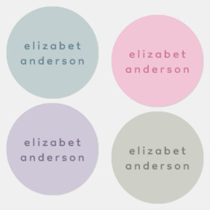 Minimalist Pastel Cute Personalized Name Tag Labels