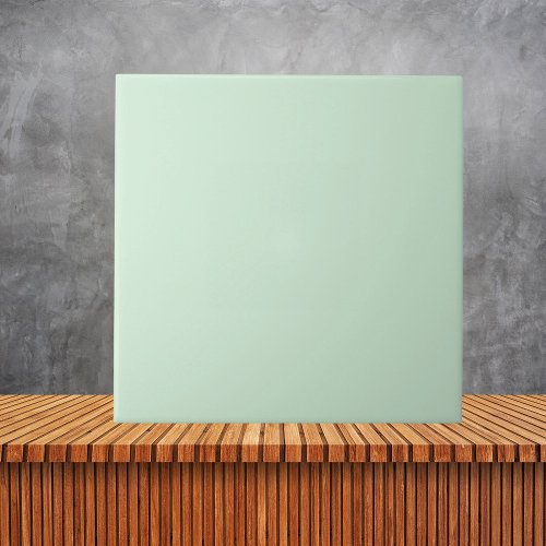 Minimalist Pastel Elfen Green Color D1ECD5 Ceramic Tile
