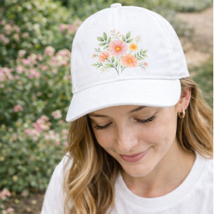Minimalist Pastel Floral Bouquet Hat