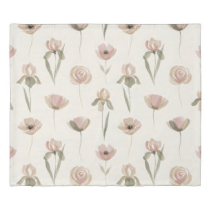 Minimalist Pastel Floral King Duvet
