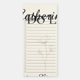 Minimalist Pastel Floral To Do List Pad/Checklist Magnetic Notepad