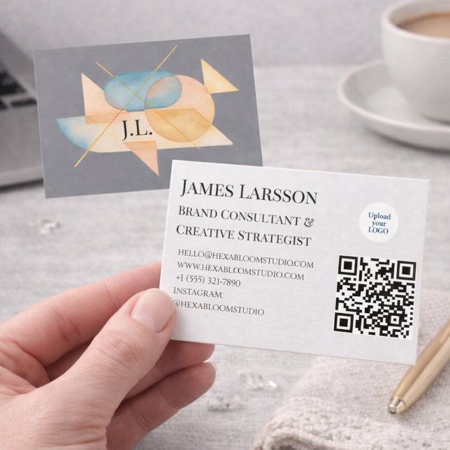 Minimalist Pastel Geometric Creative Professionals Business Card (Creator Uploaded)
