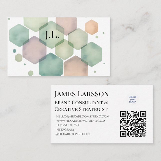Minimalist Pastel Geometric Creative Professionals Business Card (Front/Back)