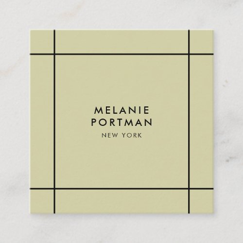Minimalist pastel green elegant simple geometric square business card