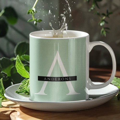 Minimalist Pastel Mint Personalized Name Coffee Mug Minimalist Pastel Mint Personalized Name Coffee Mug