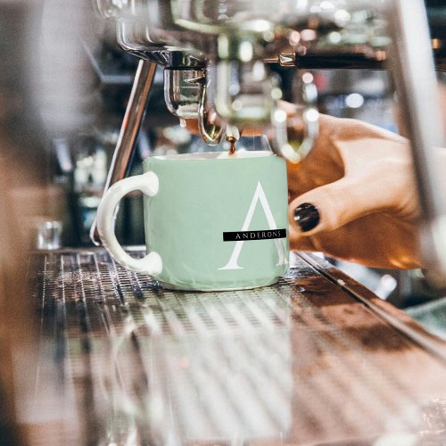 Minimalist Pastel Mint Personalized Name Espresso Cup