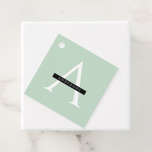 Minimalist Pastel Mint Personalized Name Favor Tags