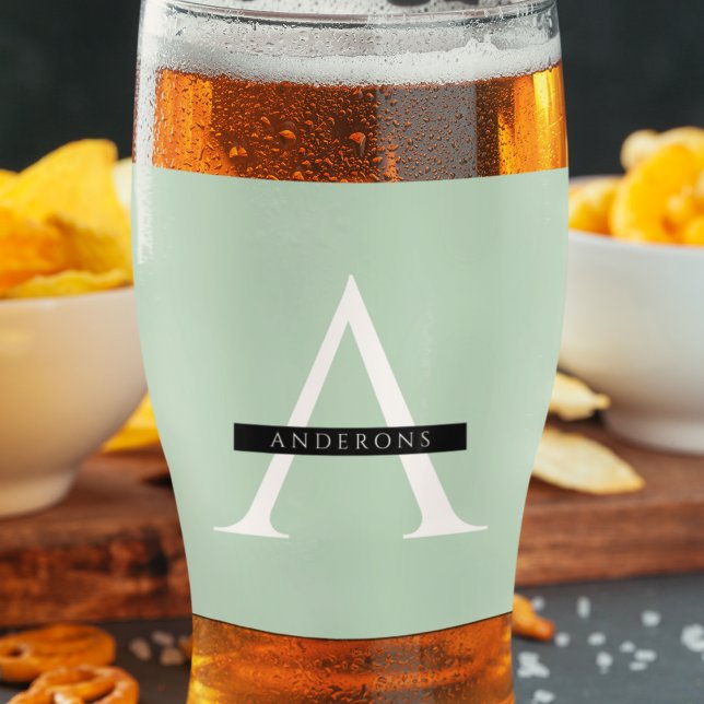 Minimalist Pastel Mint Personalized Name Glass (Creator Uploaded)