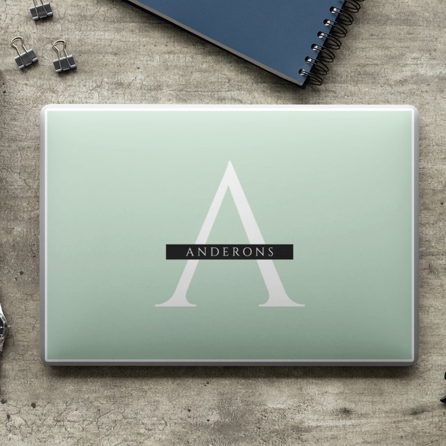 Minimalist Pastel Mint Personalized Name HP Laptop Skin (Creator Uploaded)