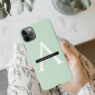 Minimalist Pastel Mint Personalized Name iPhone 11Pro Max Case