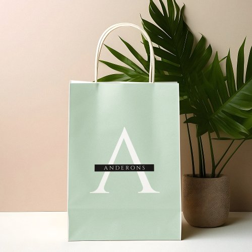 Minimalist Pastel Mint Personalized Name Large Gift Bag