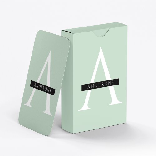 Minimalist Pastel Mint Personalized Name Poker Cards