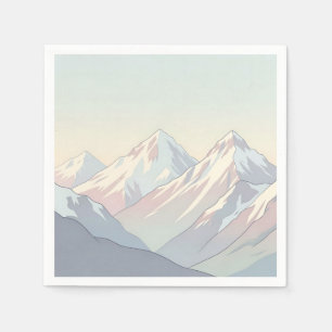 Minimalist Pastel Mountain Range Landscape Napkins