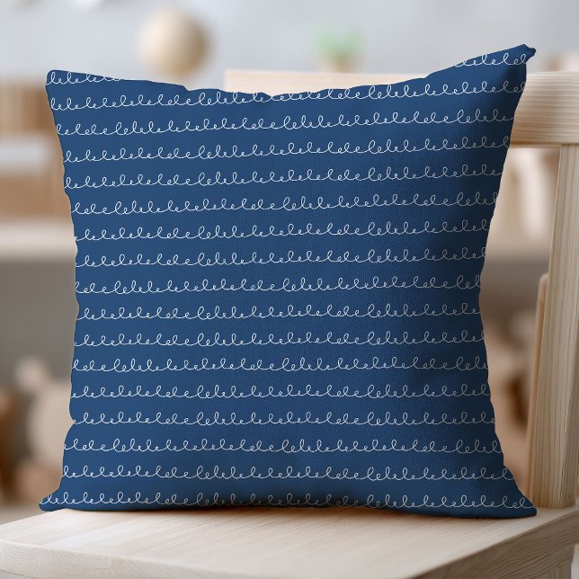 Minimalist Pastel Navy Swirls Boho Nursery Throw Pillow (Minimalist Pastel Navy Swirls Boho Nursery Throw Pillow)